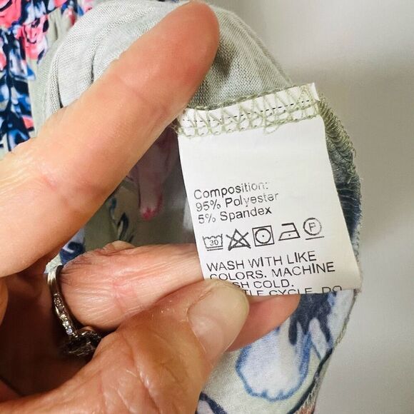 SHEIN Curve 3XL Tank Top Floral Green Blue Pink - Picture 4 of 7